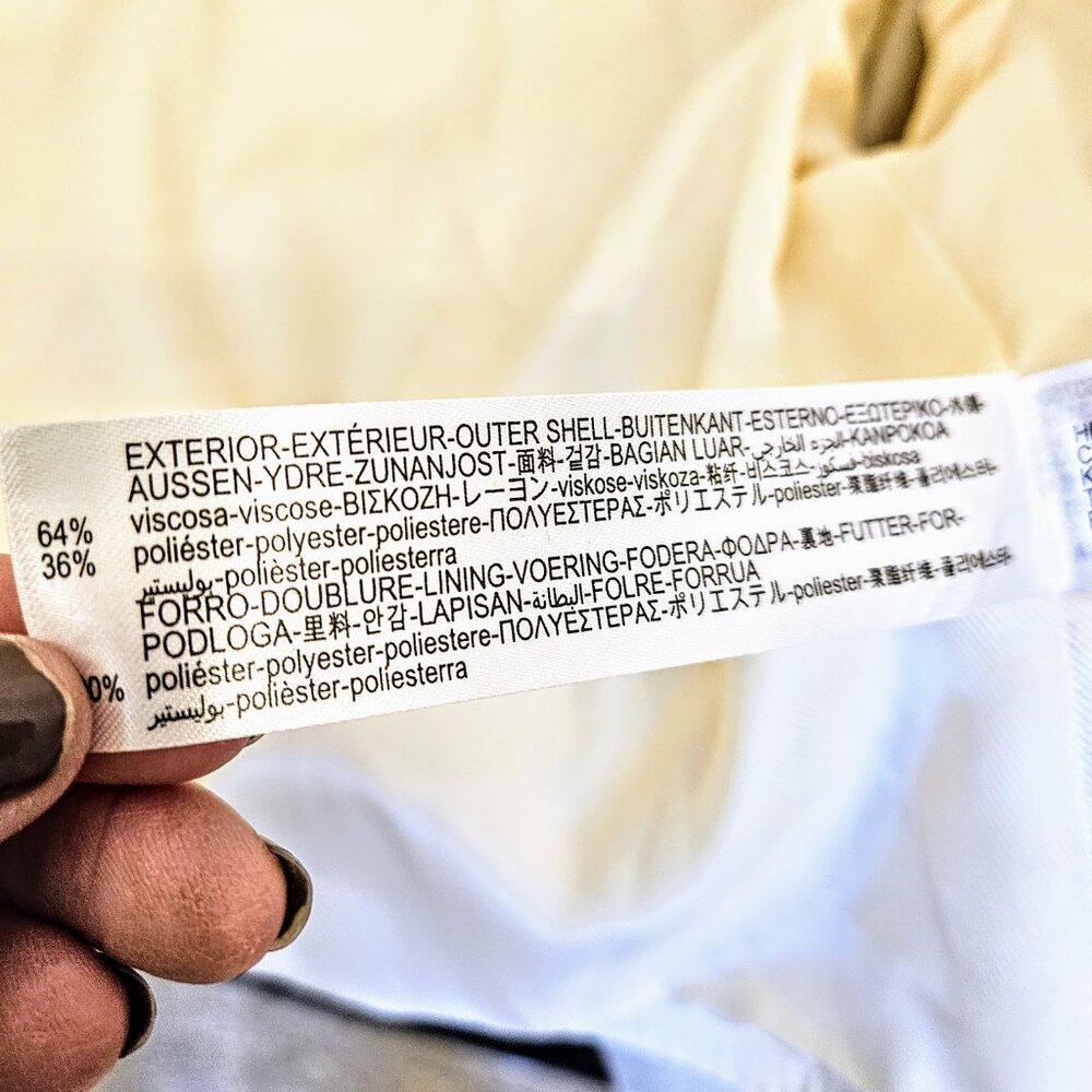 Zara NWOT Cream Cropped Satin effect lapel collar open front blazer jacket Small - Picture 5 of 6